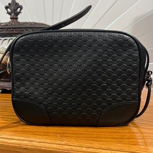 Gucci Microguccissima GG Black Leather Camera Bag